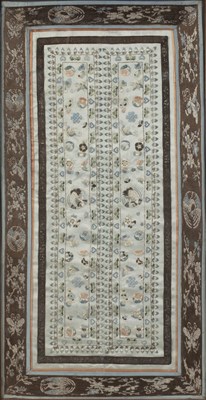 Lot 223 - Framed embroidered silk sleeve band Chinese of...