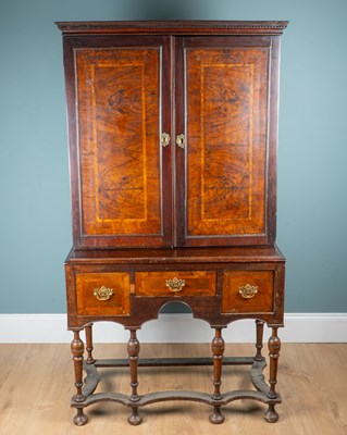Lot 331 - A 19th century Dutch oak and walnut cabinet on stand