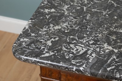 Lot 598 - A French Empire-style mahogany and marble-topped commode