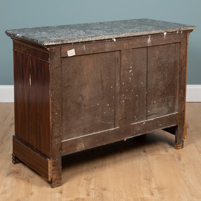 Lot 598 - A French Empire-style mahogany and marble-topped commode