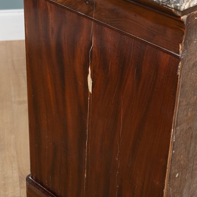 Lot 598 - A French Empire-style mahogany and marble-topped commode