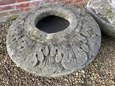 Lot 1470 - A pair of Thai cast reconstituted stone squat planters