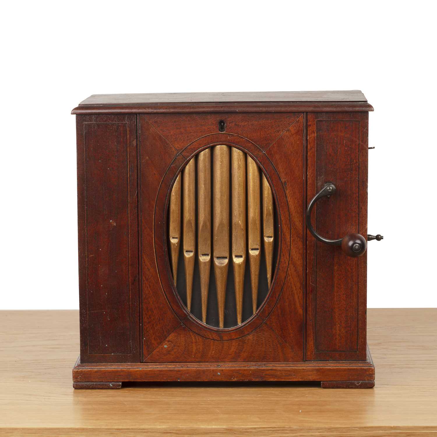 Lot 53 - Mahogany table top barrel organ 18th Century,...