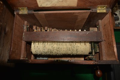 Lot 53 - Mahogany table top barrel organ 18th Century,...