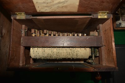 Lot 53 - Mahogany table top barrel organ 18th Century,...