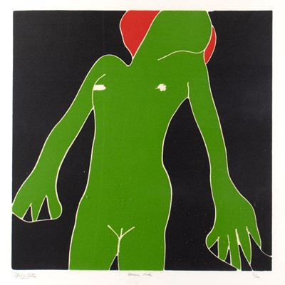 Lot 17 - Philiip Sutton (b.1928) Green Nude, signed,...