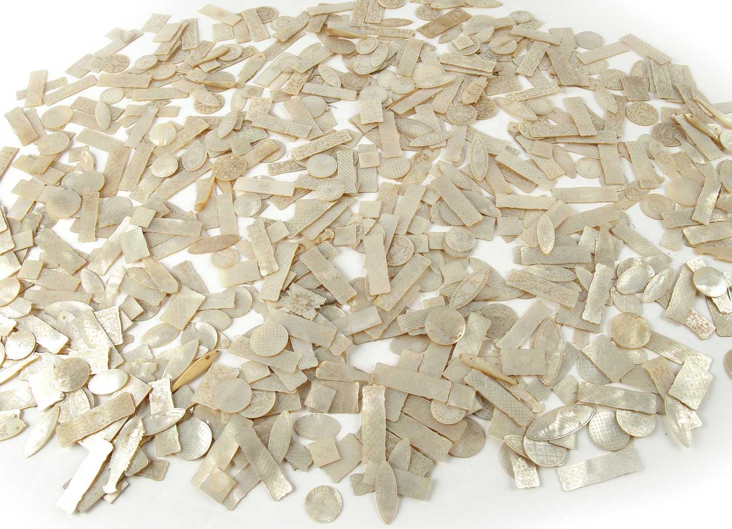 Lot 92 - A large collection of Chinese mother of pearl...