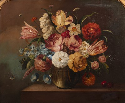 Lot 307 - ** Jane Still life - spring flowers in a glass...