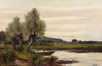 Lot 312 - Abraham Hulk Jnr (1851-1922) River landscape,...