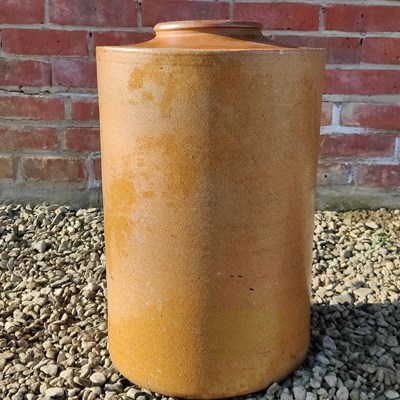 Lot 1435 - A rare salt-glazed cylindrical stoneware rhubarb forcer