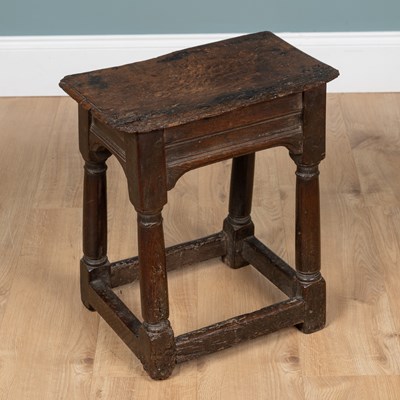 Lot 1054 - A 17th-century oak joint stool
