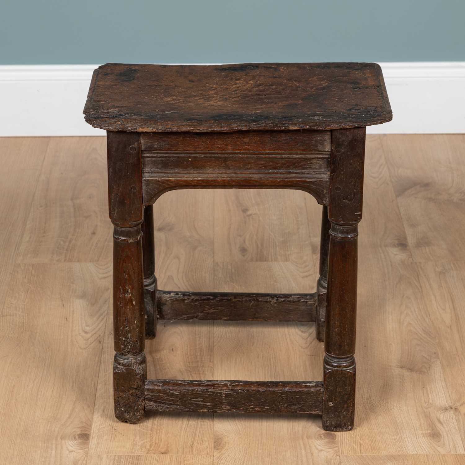 Lot 1054 - A 17th-century oak joint stool