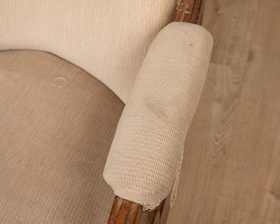 Lot 1082 - A Victorian oak-framed armchair