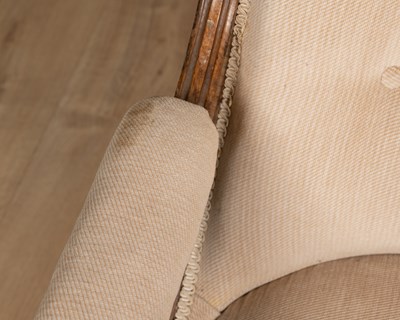 Lot 1082 - A Victorian oak-framed armchair