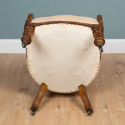 Lot 1082 - A Victorian oak-framed armchair
