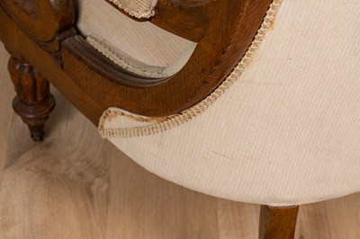 Lot 1082 - A Victorian oak-framed armchair
