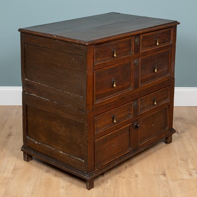 Lot 1001 - A 19th century oak cottage-cut chest of drawers
