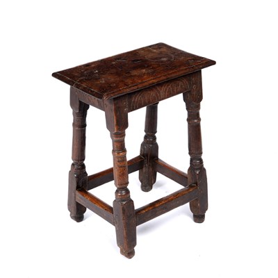 Lot 183 - A 17th/18th century oak joint stool with...