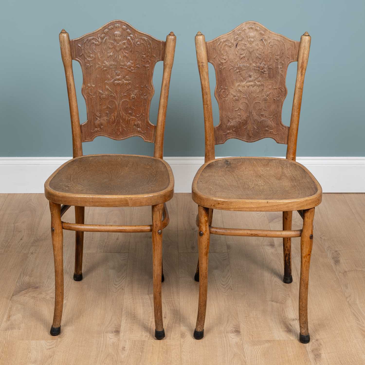 Lot 1190 - A pair of Jacob and Joseph Kohn bentwood side chairs