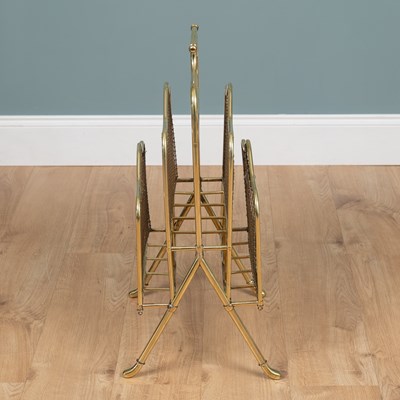 Lot 286 - A Victorian brass magazine rack