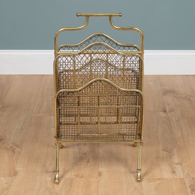 Lot 286 - A Victorian brass magazine rack