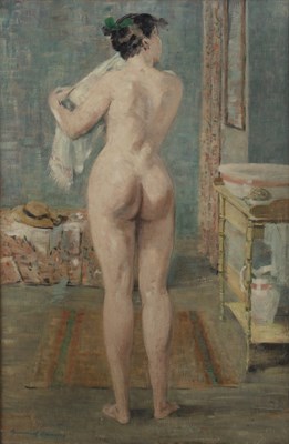 Lot 362 - Bernard Adams (1884-1965) 'The Bedsit',...