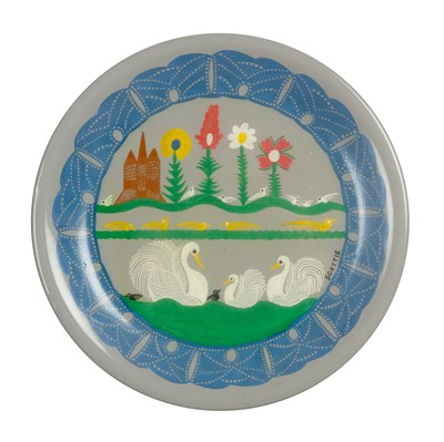 Lot 400 - Scottie Wilson (1888-1972) Untitled plate...