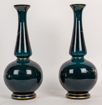 Lot 524 - A pair of 20th century Chinese style glass vases
