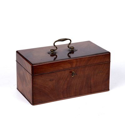 Lot 153 - A George III mahogany tea caddy with a brass...