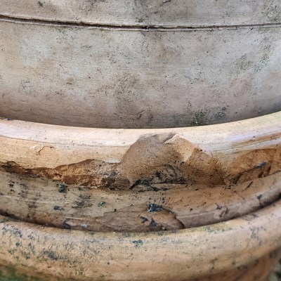 Lot 1502 - A collection of fourteen similar thrown terracotta pots