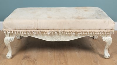 Lot 508 - A white painted carved stool
