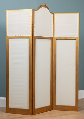 Lot 1136 - A 20th century French Rococo-style three-fold screen