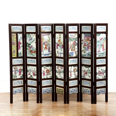 Lot 61 - Porcelain panel table screen Chinese, 19th...