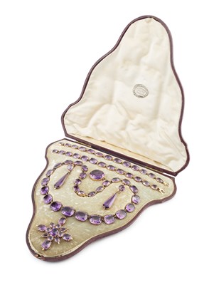 Lot 162 - A mid to late 19th century amethyst parure,...