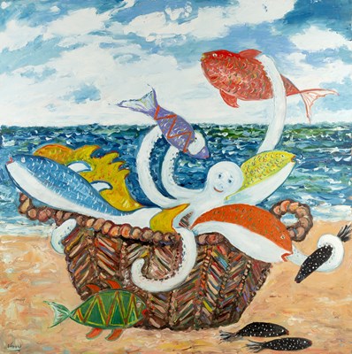 Lot 293 - Simeon Stafford (b.1956) Still Life with Fish,...