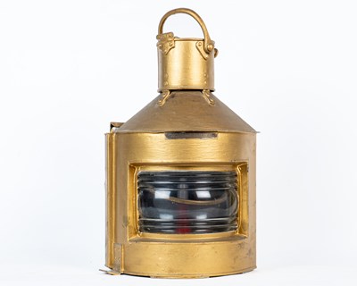 Lot 1446 - A group of four copper and painted iron ship's lanterns