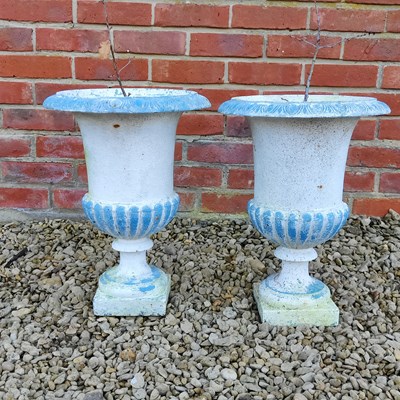 Lot 1523 - A pair of campana-style urns