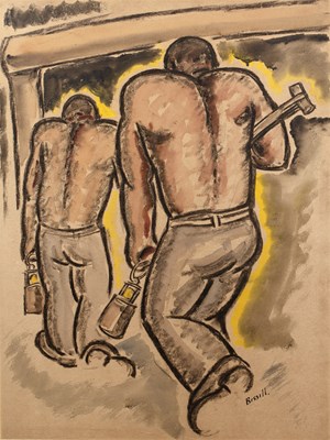 Lot George Bissill (1896 - 1973) Miners at work,...