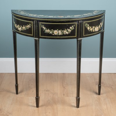 Lot 40 - A modern reproduction Georgian-style demi-lune console table