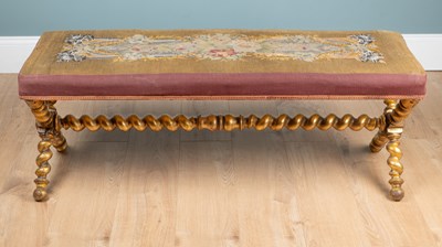 Lot 345 - A giltwood X-framed stool