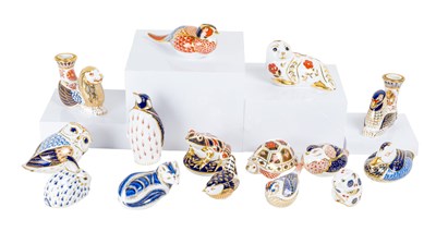Lot 281 - A collection of twelve various Royal Crown Derby paperweights