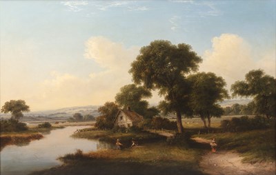 Lot 313 - W. Williams (fl. 1846-1876) River landscape...
