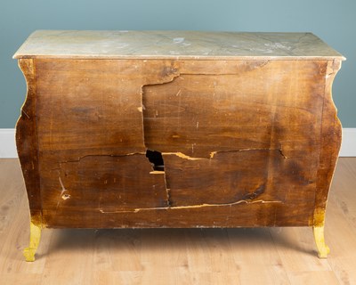 Lot A French Louis XV-style yellow-painted commode