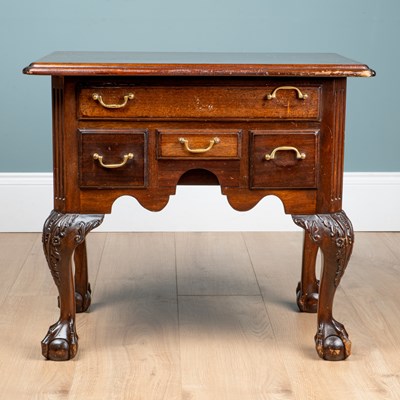 Lot 43 - A Georgian-style mahogany miniature lowboy