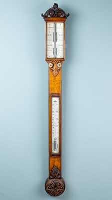 Lot 342 - A Victorian oak stick barometer