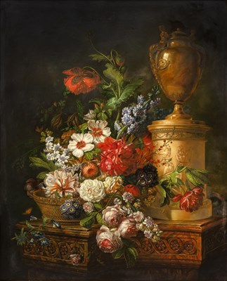 Lot 307 - G. Dontel (20th century) Still life - an...