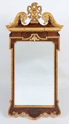 Lot 71 - A George II-style walnut and parcel gilt pier glass