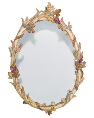 Lot 77 - A Continental oval wall mirror