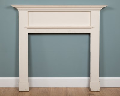 Lot 1501 - A white-painted wooden chimneypiece or fire surround