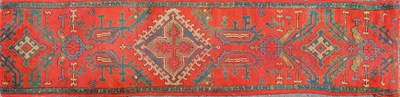 Lot 1399 - An early 20th century hand-woven woollen Oushak runner